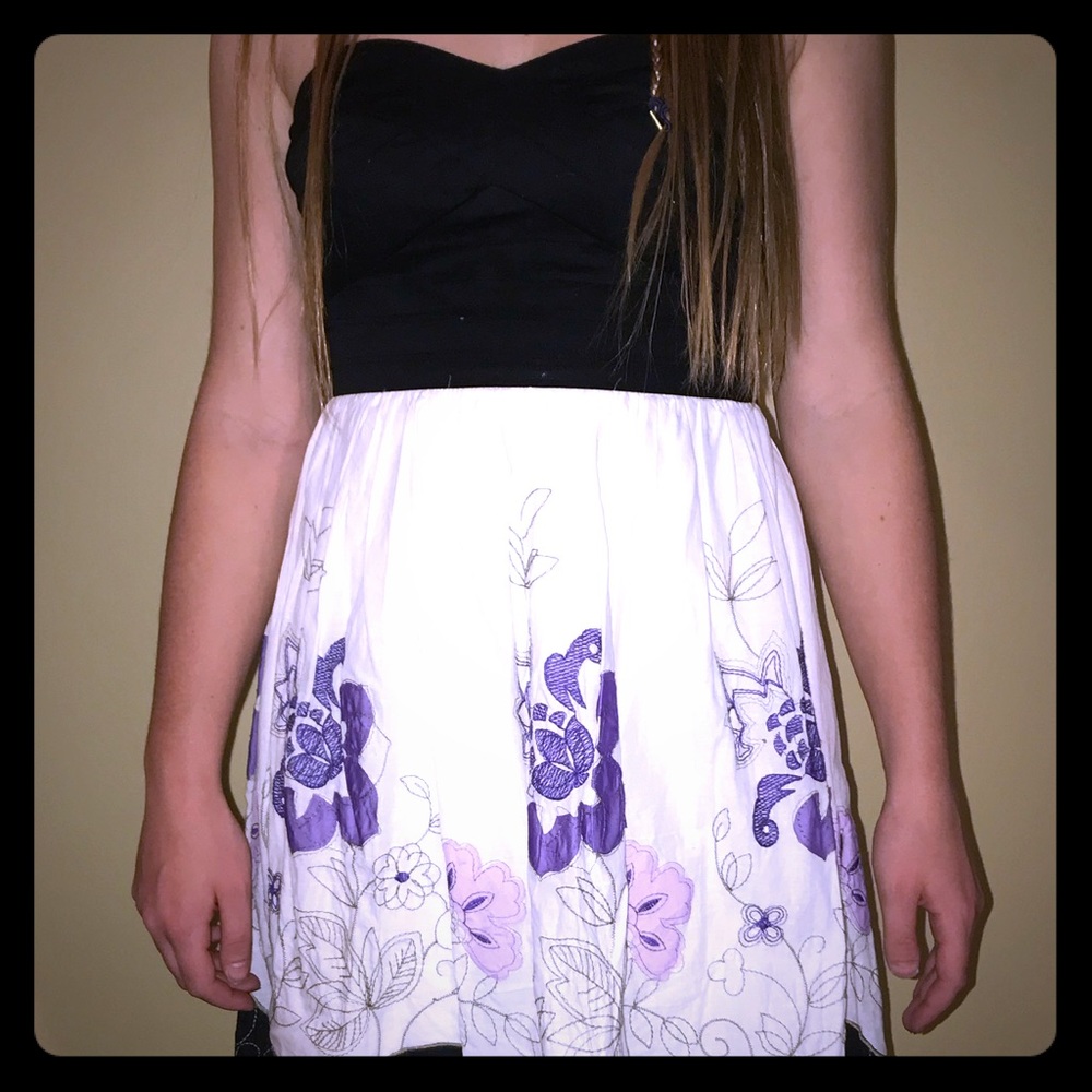 Strapless Floral Dress